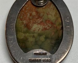 Semi-precious sterling Warren Wood pendant