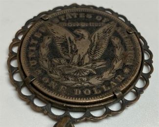1892 Morgan silver dollar pendant