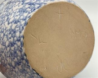 Signed SL 1995 spongeware bowl