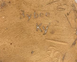 ByBee blue spongeware ruffle rim 10" bowl