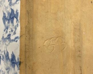 ByBee blue spongeware casserole dish