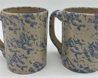Bybee blue spongeware mugs