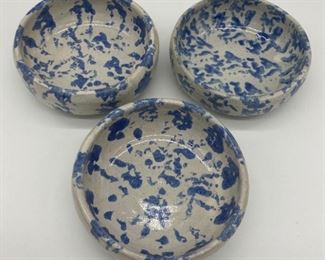 Bybee blue spongeware bowls