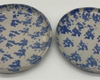 Bybee blue spongeware plates