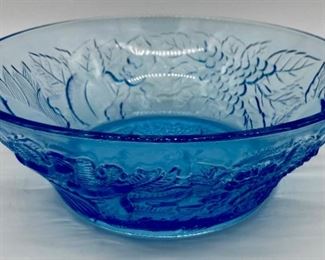 Vintage Kig blue glass bowl