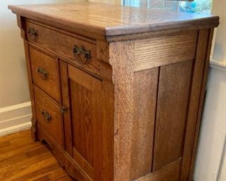 Antique oak cabinet table