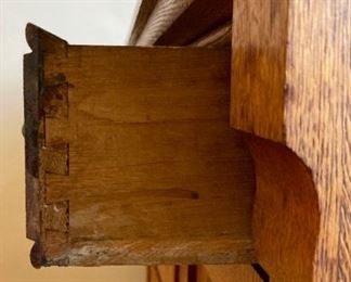 Antique oak cabinet table