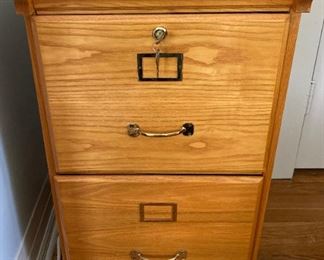 Two drawer wooden file cabinet