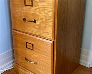 Two drawer wooden file cabinet