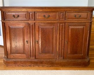 Vintage 1950s oak sideboard