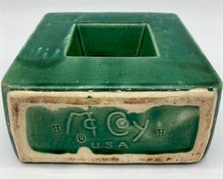 Vintage McCoy yellow bird double vase