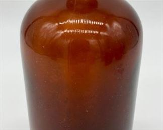 Vintage dark amber glass medicine bottle