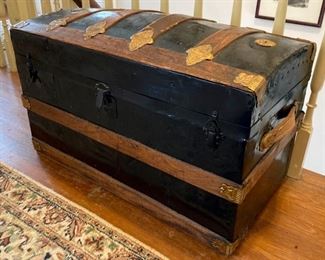 Antique dome lid steamer trunk
