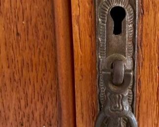 Antique 1920s wood inlay wardrobe