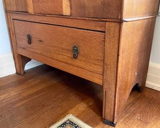 Antique 1920s wood inlay wardrobe