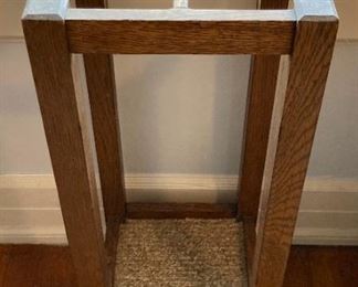 Vintage oak umbrella stand