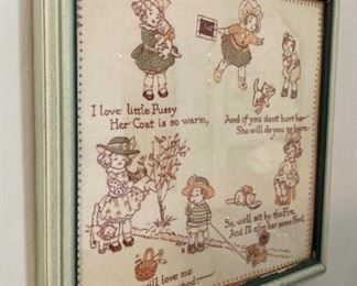 Vintage framed cat lover print