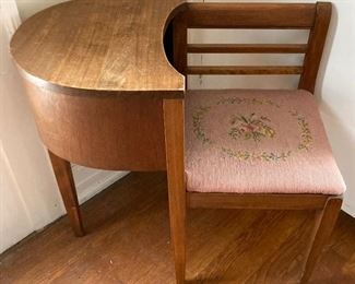 Mid-Century telephone stand with chair