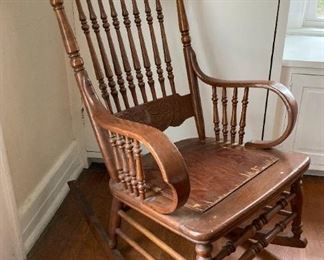 Antique dragon carved rocking chair