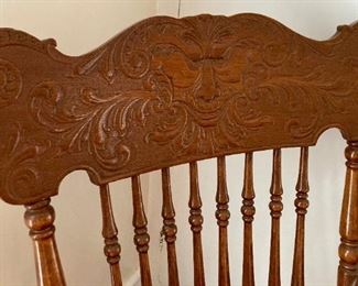 Antique dragon carved rocking chair