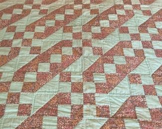 Vintage Leah Peigh quilted Jacob's Ladder