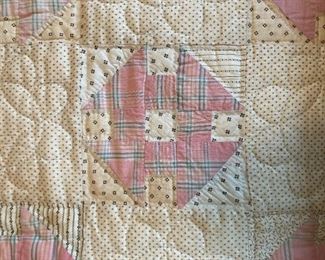 1940s Amish quilted Churn Dash quilt
