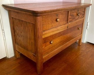 Antique oak end table