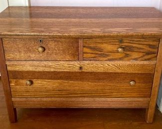 Antique oak end table
