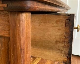 Antique oak end table