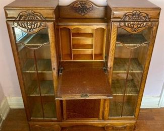 Antique hand-carved secretary