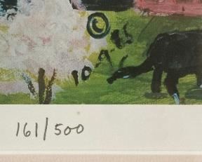 "Airing the Quilts" numbered print 161/500 by Emma Schrock