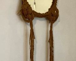 Macrame mirror frame with mirror