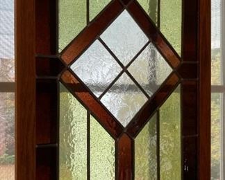 Vintage brown tone framed stained glass