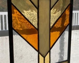 Amber stained glass panel
