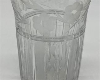 Vintage 1920s etched glass pitcher and 6 tumblers