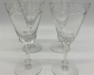 Vintage Tiffin-Franciscan "Delores" crystal water goblets (set of 4)