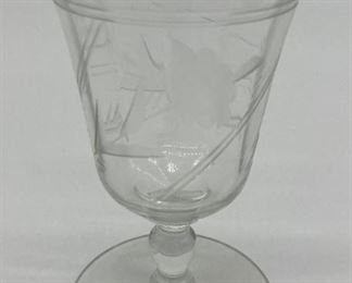 Vintage etched glass juice glasses (set of 6)