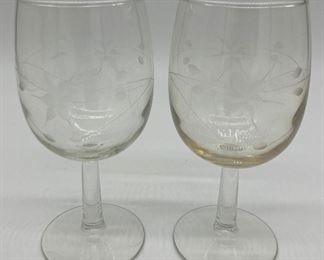 Vintage Javit crystal "Star Flower" set of 2