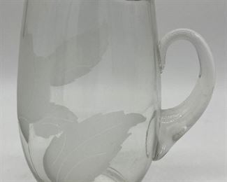 Etched leaf pitcher