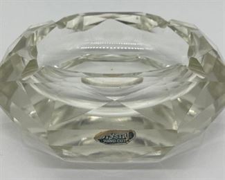 Vintage hand cut crystal ashtray