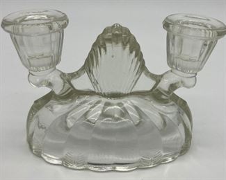 Vintage Smith glass "Rib & Fan" candleholder