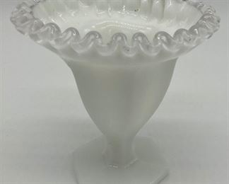 Fenton Silver Crest ruffled rim vase