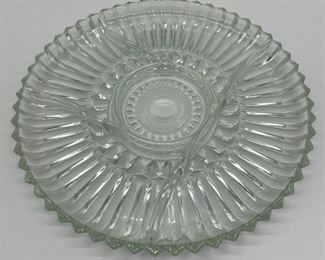 Glass serving platter