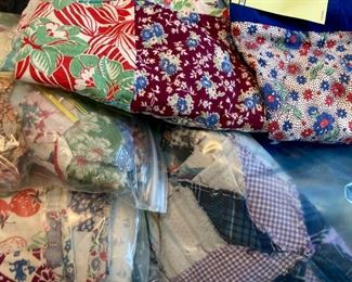 Variety of bagged quilting fabrics