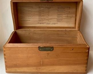 Vintage Mississippi Glass wooden box by Mississippi Glass Co.