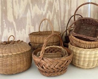 Assortment of wicker baskets
