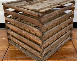 Antique wooden egg crate