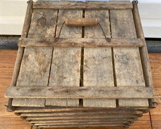 Antique wooden egg crate