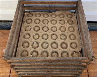 Antique wooden egg crate