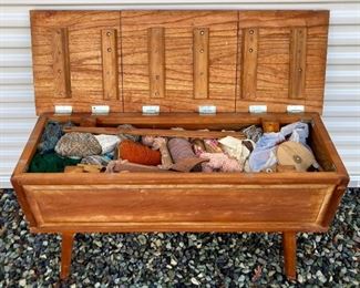 Vintage wooden storage bench